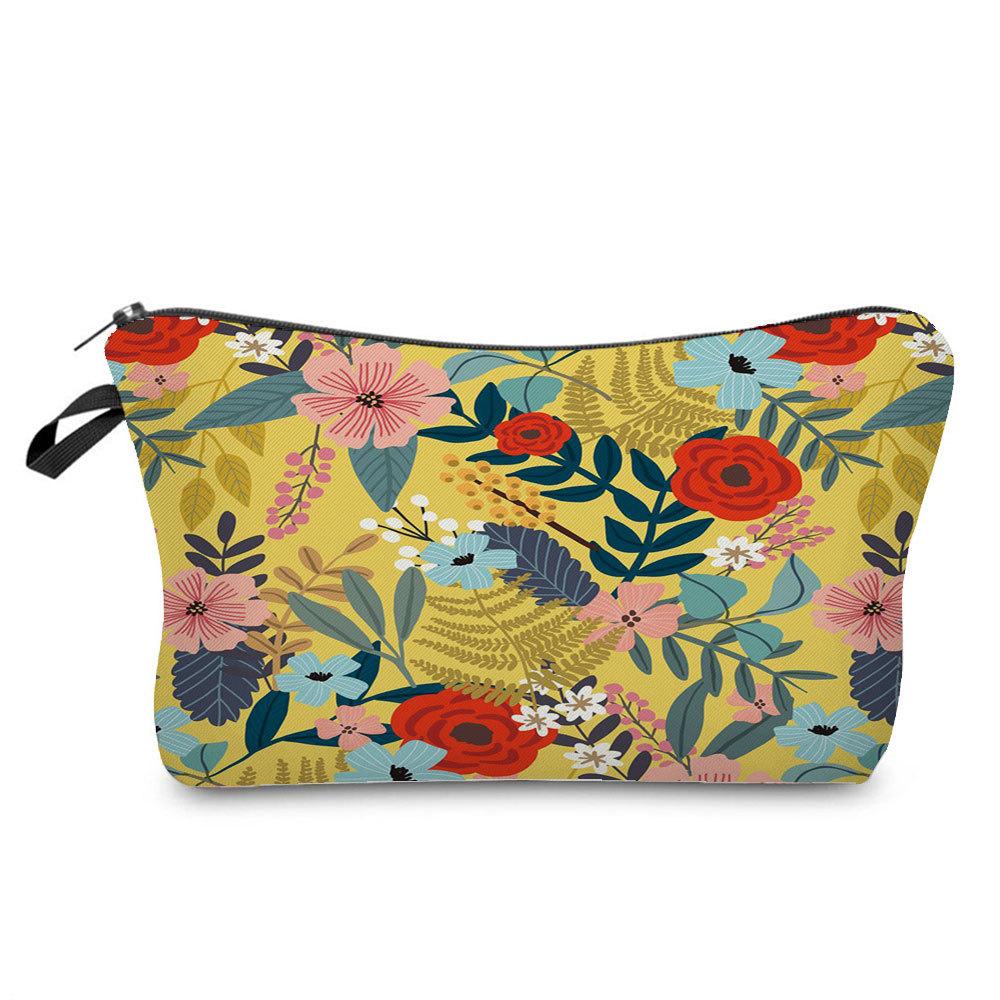 Women Flower Print Cosmetic Bag Toiletries Organize Travel Storage Case 6379