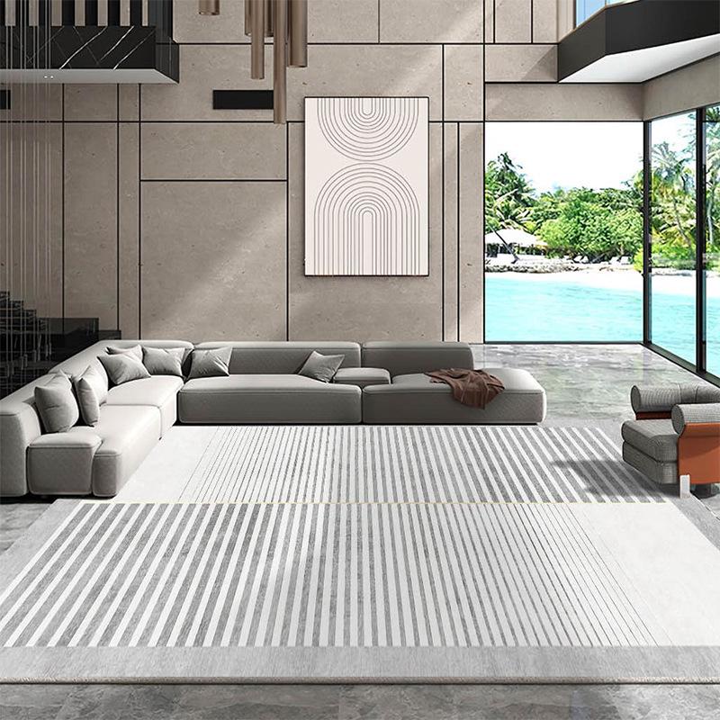 Line Light Luxury Wabi-Sabi Imitation Cashmere Non-Slip Carpet for Living Room, Bedroom, and Porch