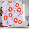 Modern Floral Shower Curtain Orange White Pattern Printed Fabric Bath Decor for Home Bathroom Waterproof Shrinkproof Washable (S