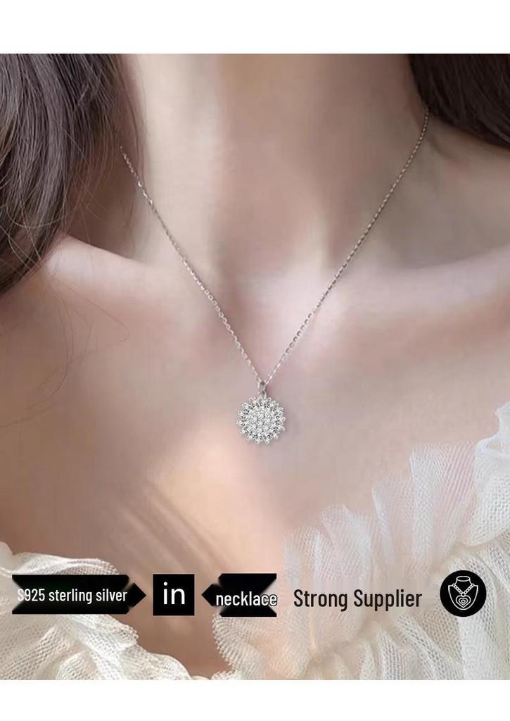 Classic Bestseller Rotating Sunflower S925 Sterling Silver Pendant Necklace - Elegant, Versatile, High-End Design