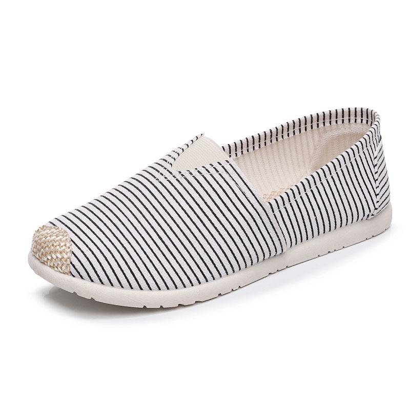 

Новая женская парусиновая обувь весна дышащая женская обувь для девочек слипоны балетки лоферы женская повседневная обувь zapatos mujer WSH4532 41