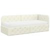 Corner Bed Frame Cream 80 X 200 Cm Velvet