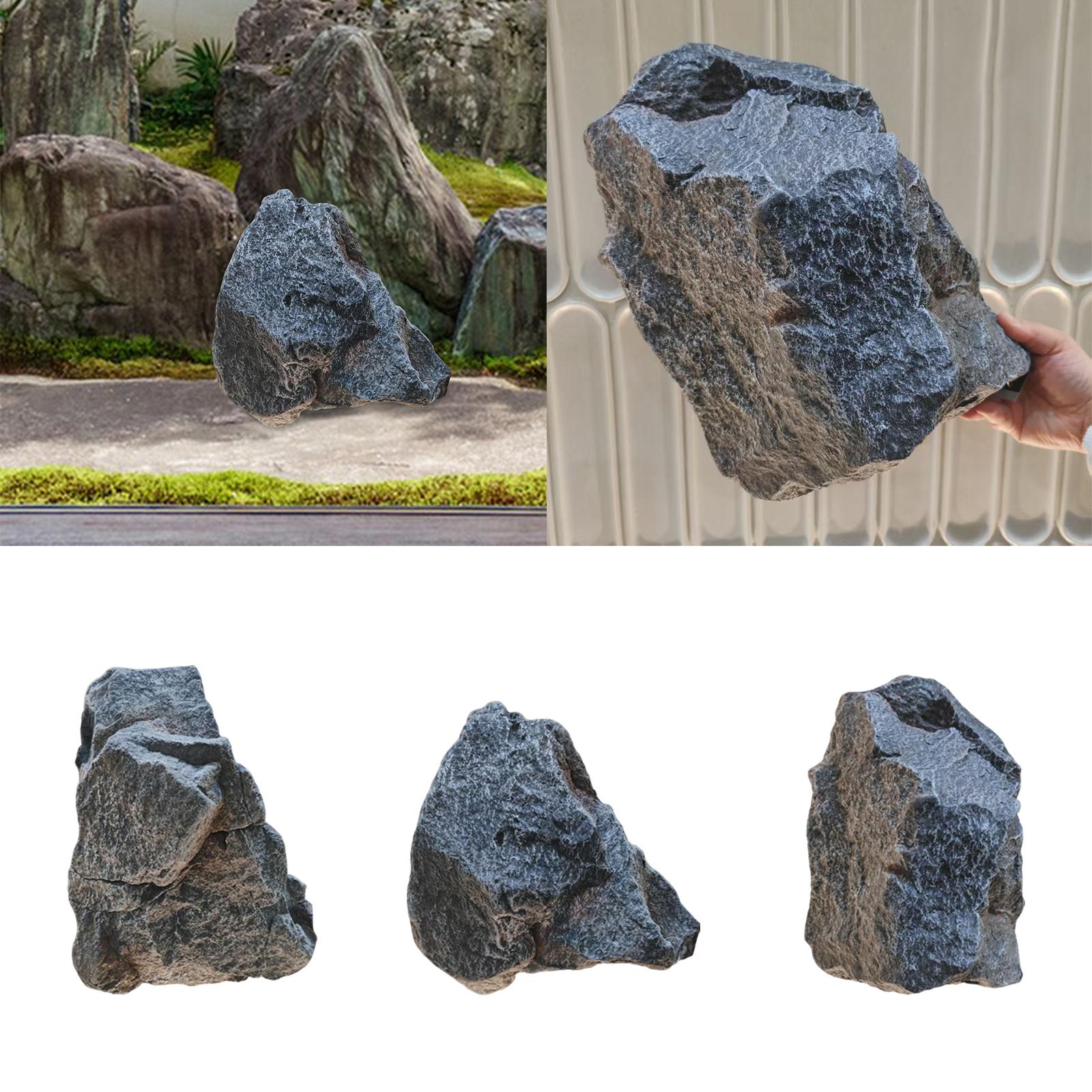 

Realistic Artificial Rock PU Foam Multipurpose Faux Stone Yard Ornament for Aquarium Slope Pathway Decor 32x25x17cm