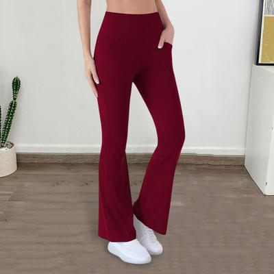 Pantaloni da Yoga Svasati da Donna a Vita Alta Bootcut Leggings da Allenamento con Tasche Elasticizzati a Campana