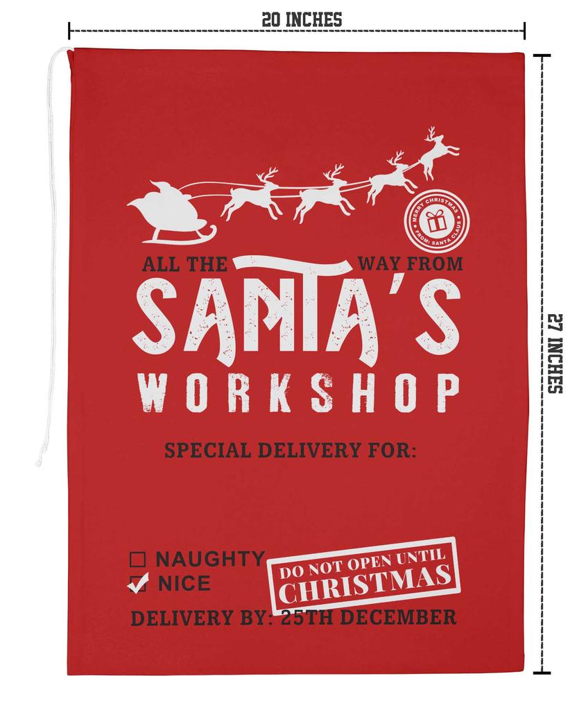 Printtoo Pack Of 2 Pcs Xmas Presents Storage Bags Large Santa Gift Sack With Drawstring Christmas Party Favor 27x20 Inch