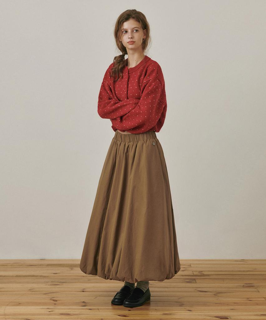 Belloel Balloon Long Skirt Brown