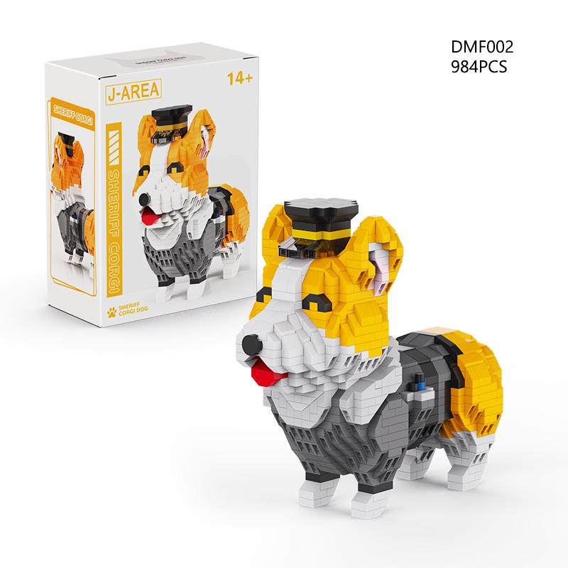 Non-Toxic Kids Gifts Animal Toys Building Blocks Pet Series Dog Cat Plastic Mini Bricks Kawaii Ornaments Christmas Gifts