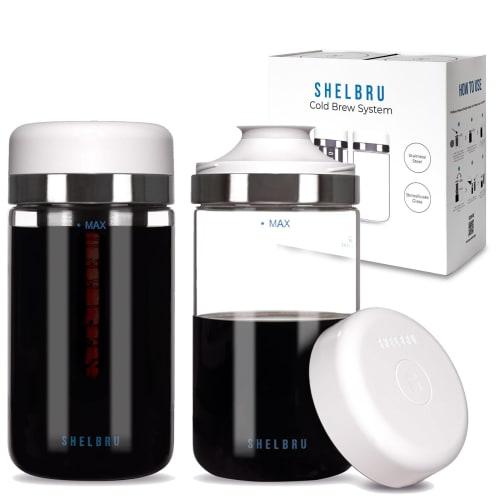 SHELBRU CBS Cold Brew System, Rich Cold Brew Coffee, Bottle, Water Dripper, Heat-Resistant Glass, Gift (Color Box Type)