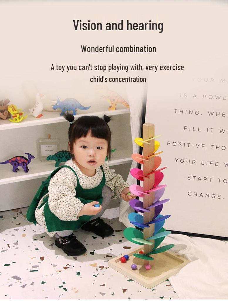 Rainbow Music Tree: Colorful Petal Leaves Rolling Ball Educational Toy for Kids' Birthday