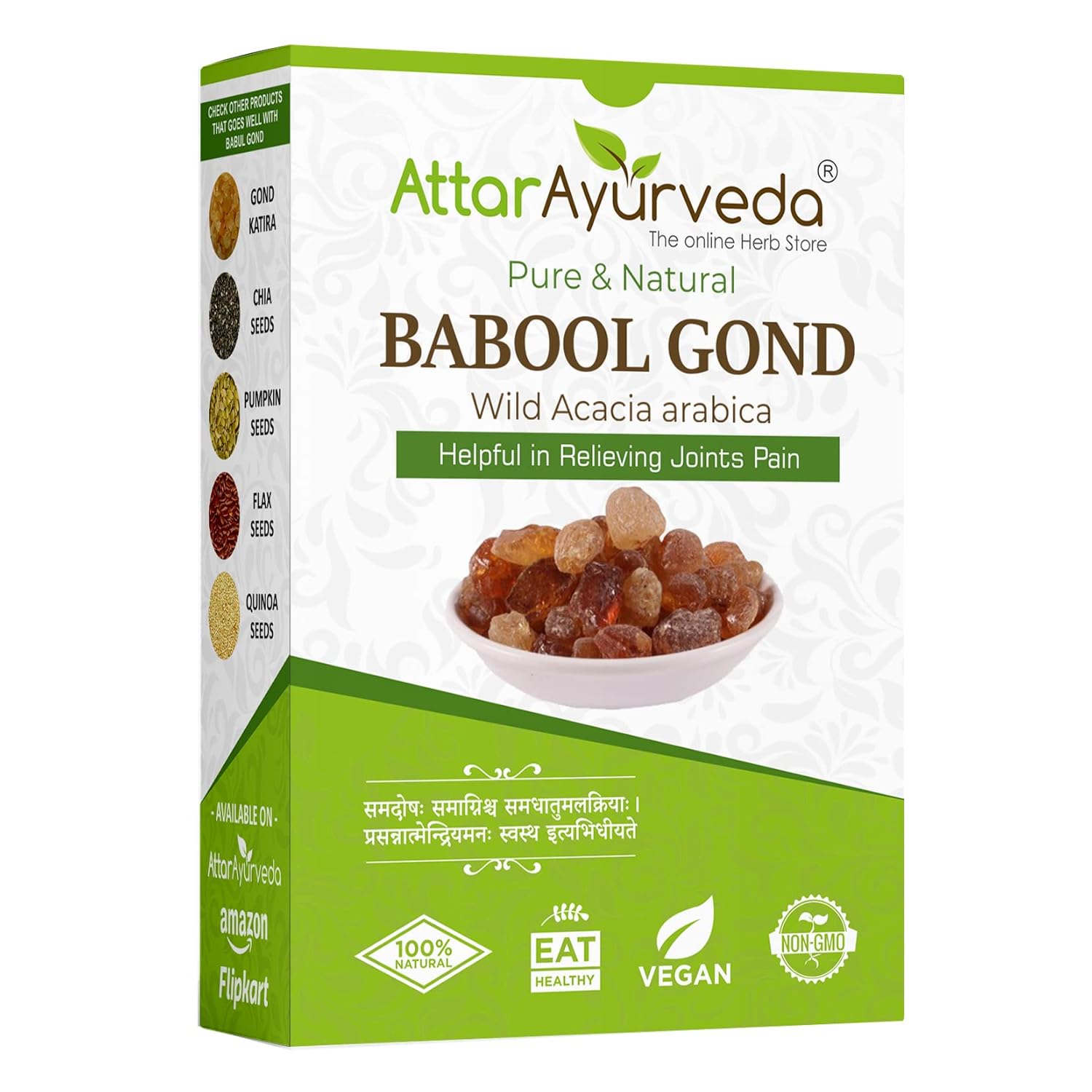 Attar Ayurveda Babul Gond Gum 250 G Natural Edible Acacia Arabica Resin For Ladoo Recipes Winter Wellness And Cooking Use
