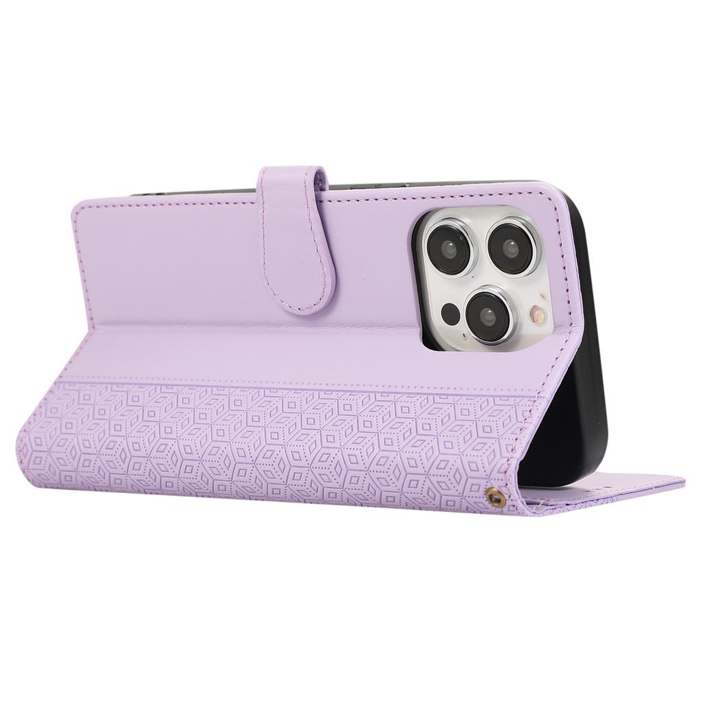 R20 for iPhone 12/12 Pro Case Folio PU Leather Splicing Rhombus Wallet Phone Cover