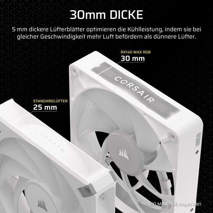 Refroidissement pc - corsair - co-9051039-ww - kit de démarrage ventilateurs icue link rx140 rgb max white single fan