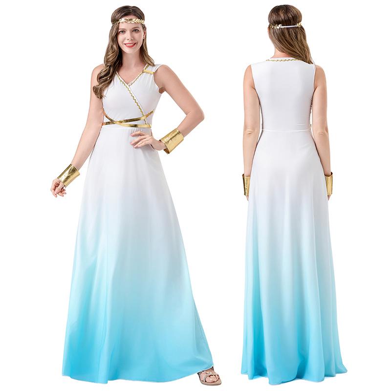 Greek Goddess Halloween Costume - Cosplay Masquerade Party Dress for Stage Performance