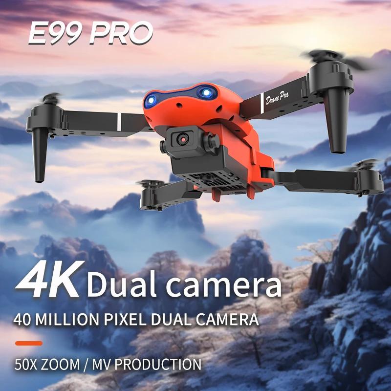 Foldable Mini E99Pro RC Helicopter with 5G WiFi FPV 4K Dual HD Camera Height Hold Wide Angle Professional Drone