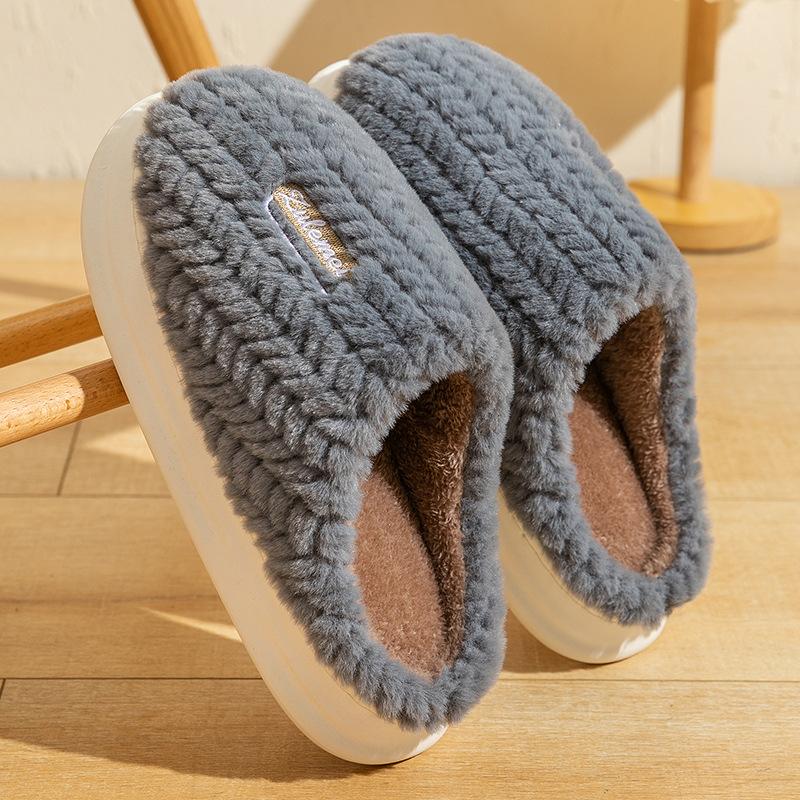 Cotton Slippers Autumn and Winter Indoor Home Anti-skid Stepping On Shit Thick Bottom Plush Warm 2025 New Cotton Slippers