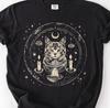 Mystic Cat Shirt | Celestial Cat T-Shirt | Witchy Cat Graphic Tee | Spiritual Feline Art | Comfort Colors C1717