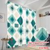 2pcs,2D Plane Printing Contemporary Curtains Geometric Mint Squares Versatile Fabric (without Rod) Art Deco Festive Perfect for