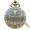 Relógio de Bolso de Quartzo Emblema da Cruz de Libra Pingente de Colar Retrô Masculino Feminino Presente