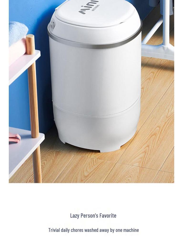 Compact Semi-Automatic Mini Washing Machine with Blue Light and Spin Function
