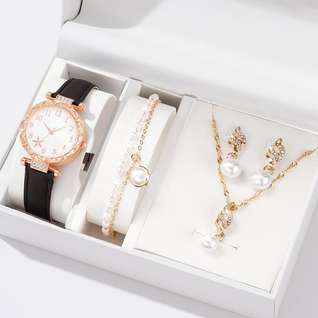 Practical Watch and Jewelry Set Elegant Alloy Accessories Watch and Jewelry Collection Perfect for Women Daily Outfit