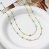 Women's Niche Design Gold Plated Copper Seed Bead Clavicle Necklace