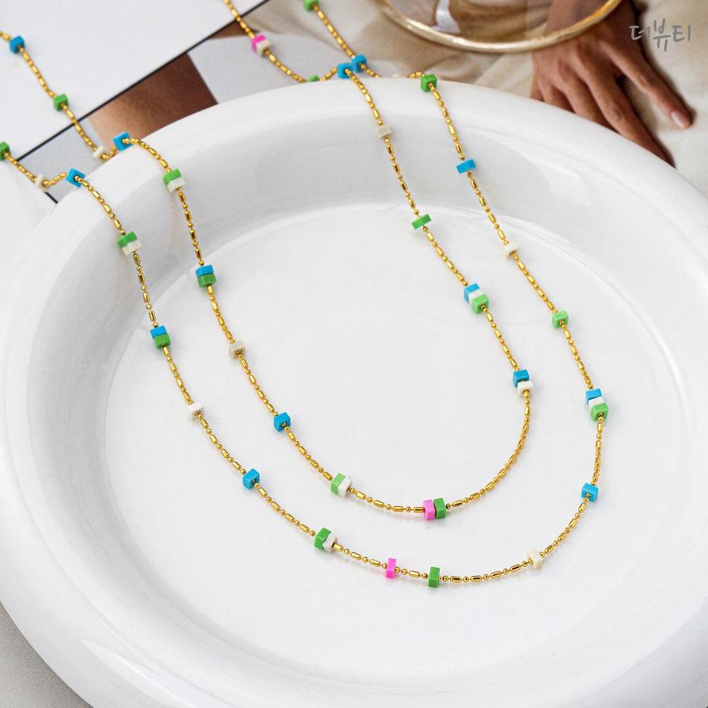Women's Niche Design Gold Plated Copper Seed Bead Clavicle Necklace