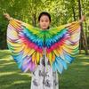 Bird Feather Print Rainbow Wing Cape Polyester Dress Up Wings New Costume Cape  Kids Dress Up