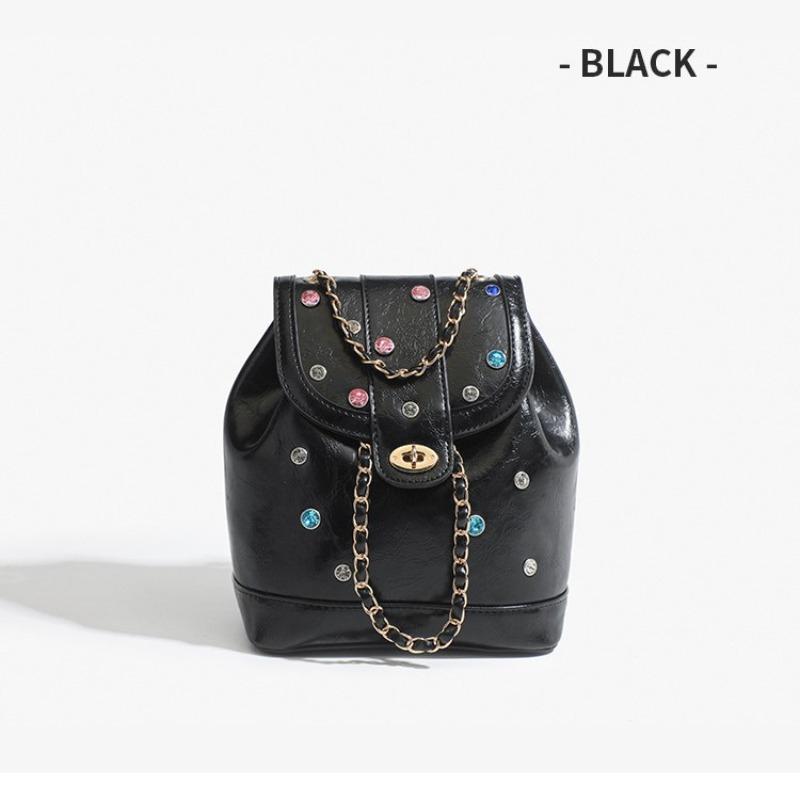 Dual Shoulder Bag, Fashionable Student Backpack, Small Chic Style Chain Bag, Bucket Bag for Women