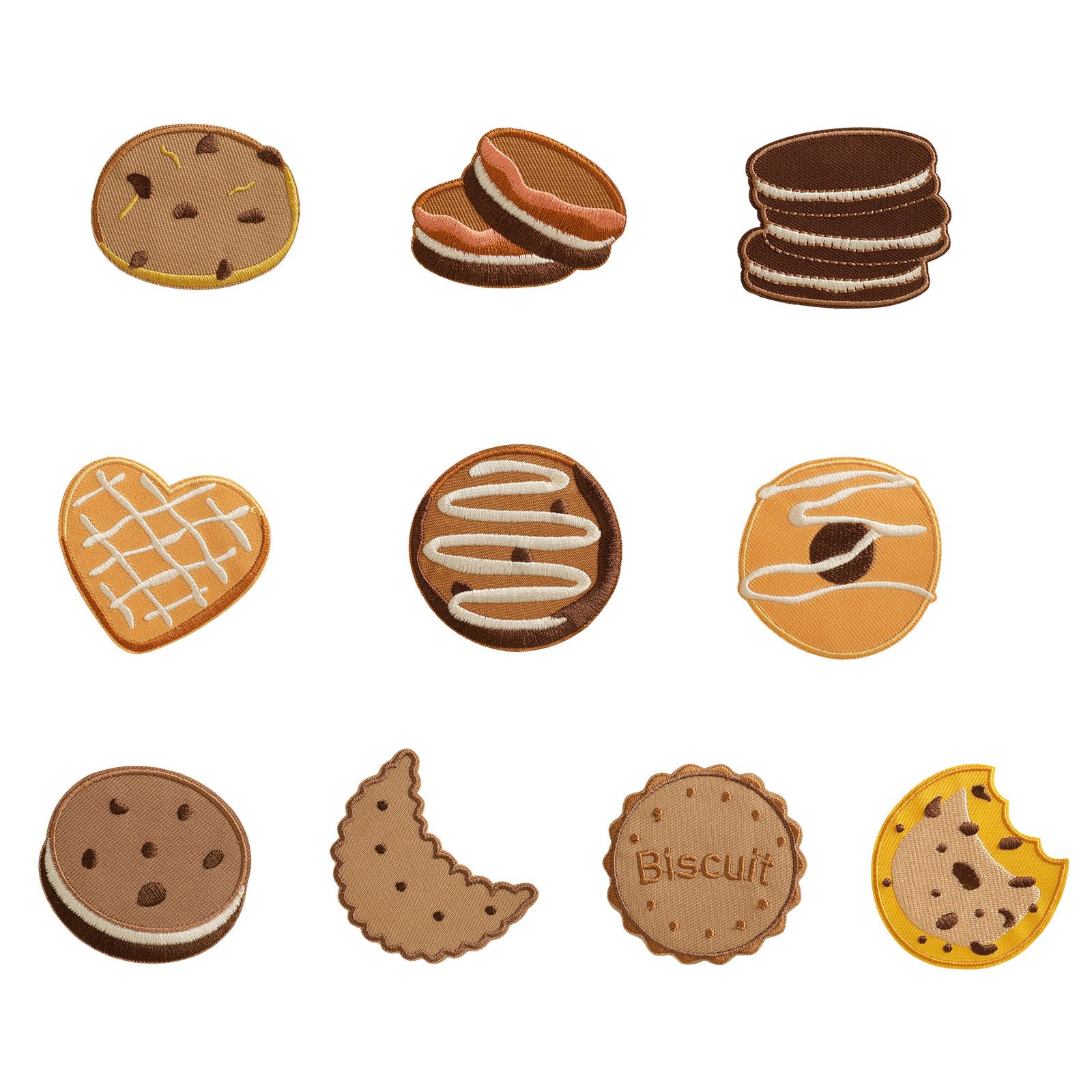 

Set Of 10 Lovely Cookie Theme Cloth Patches Repair Patches With Adhesive Backing For Decorating Garments And Accessories A