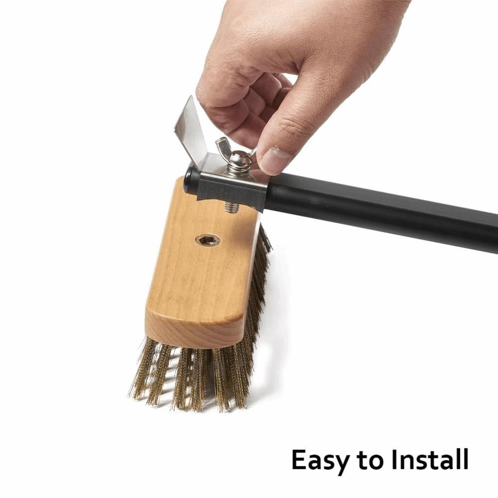 Copper Wire Pizza Oven Cleaning Brush Aluminum Alloy Handle Grill Cleaning Tool  Household