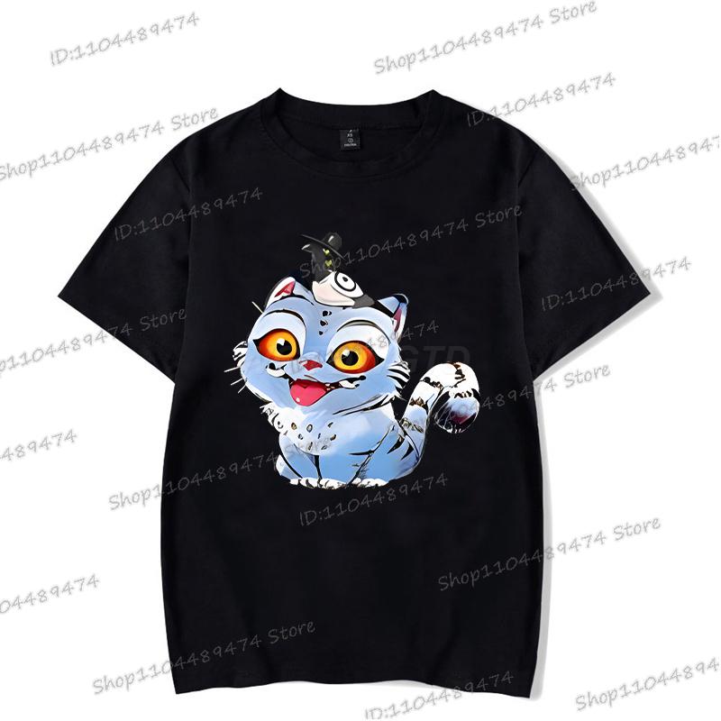 Schwarze T-Shirts KPop Dämonenjäger Streetwear Damen Herren Kurzarm Trendy Tiger und Saja Boys Koreanische Ulzzang T-Shirts Tops