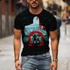 Men's T-Shirts Summer 3D Printing T-Shirt For Men Lattice Ancient Mythical Animal Images Cool Breathable Short Sleeves Trendy