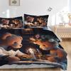 3-teiliges Anime-Teddybär-Bettwäscheset - Enthält einen Bettbezug und zwei Kissenbezüge (Kein Kern) - Perfekt für Schlafzimmer- und Gästezimmerdekoration,