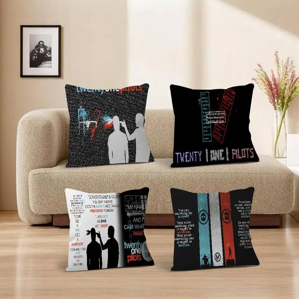 T-Twenty One Pilots Pillow Gift Home Office Decoration Bedroom Sofa Car Cushion Cover case 45x45