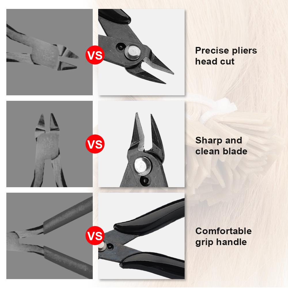 Lanshii Keratin Bond Cutter for Hair Extensions – Sharp Curved Blade Pliers for K-Tip & U-Tip Fusion Removal – Pro Salon Tool