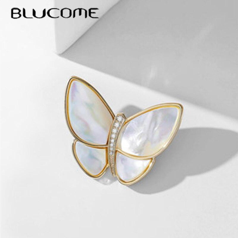 

Blucome брошь в форме насекомого-бабочки, блестящие медные ювелирные изделия, булавки для женского костюма, аксессуары для одежды, пряжки для шляпы