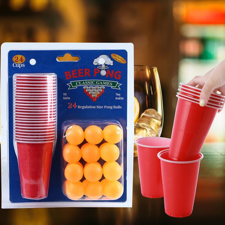 American Party Cups: Two-Color 16oz Disposable Table Tennis Cups