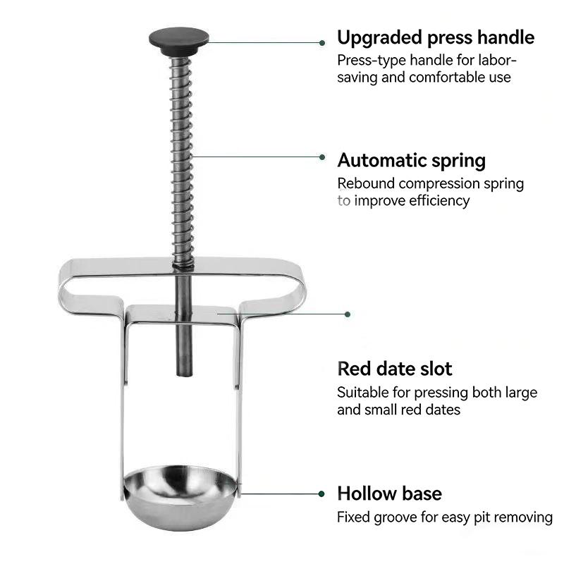 Stainless Steel Jujube Pit Remover Household Hawthorn Core Extractor Multi-Functional Tool
