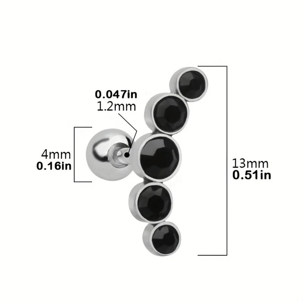 316 Stainless Steel Fashion Stud Earrings Screw Back Cartilage Tragus Conch Helix Piercing Jewelry