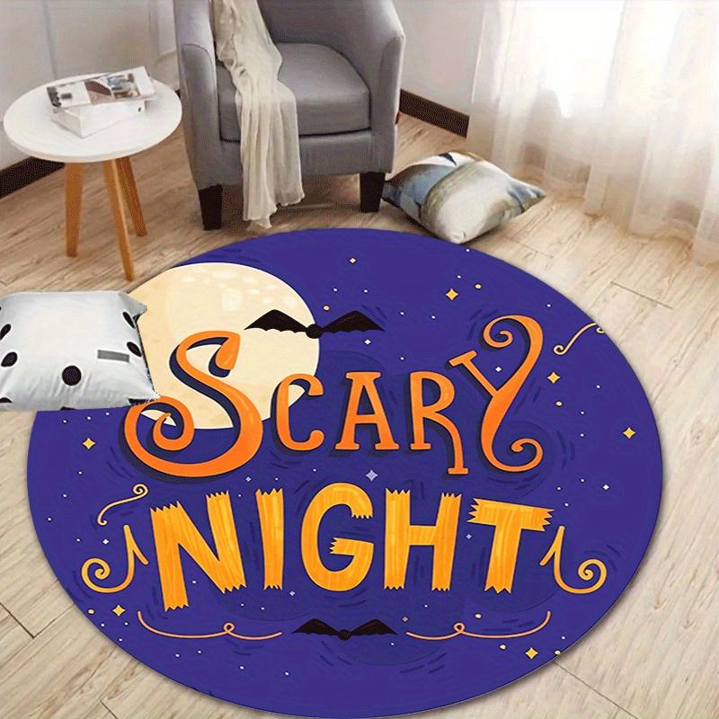 

1pc Soft, Absorbent & Non-Slip Horrible Night Round Rug, Perfect for Entryway, Living Room, Bedroom Decor, Machine Washable Flannel Memory F 80cm by 80cm