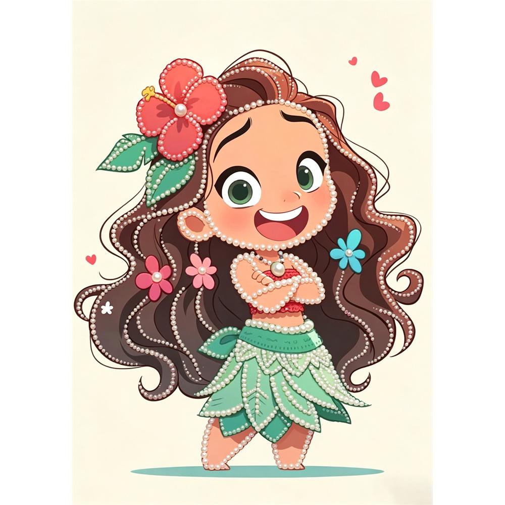 

Disney Pearl Painting Moana s Childhood Handmade DIY Pearl Gem Painting Pictures Crafts Special Shape Home Wall Decoration 30x40
