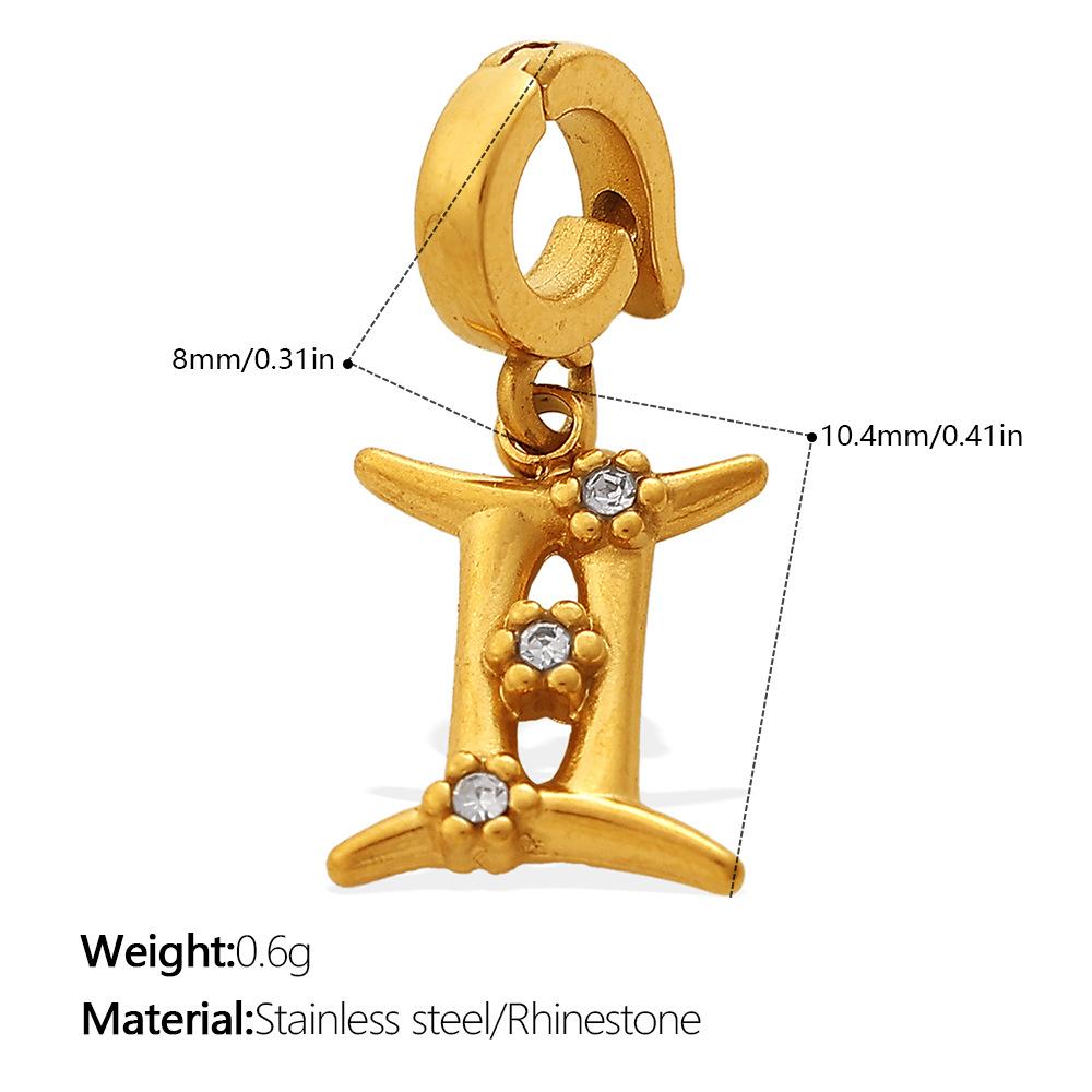 Summer Seaside Babes Wind Diamond-encrusted DIY Twelve Constellations Bikini Buckle Pendant Gold-plated Accessories