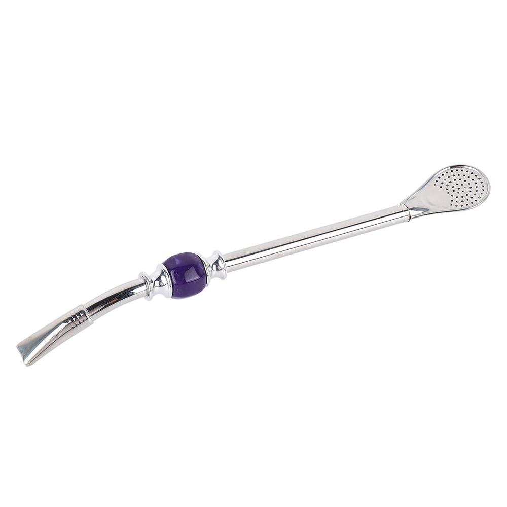Filter Tip Stainless Steel Straw Spoon Drinking Filter Spoon Straw  For Gourd Drinking