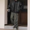 JYL Men's Cargo Jeans  Vintage Army Green Vibe Loose Straight Denim Pants
