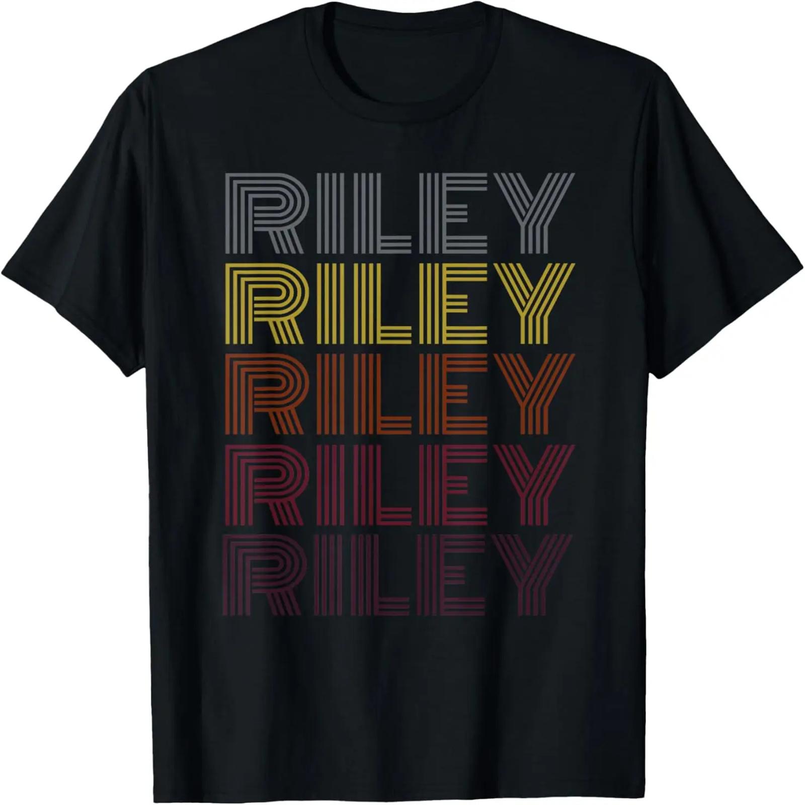 

Graphic Tee First Name Riley Retro Pattern Vintage Style T-Shirt XXXXXL різнокольоровий