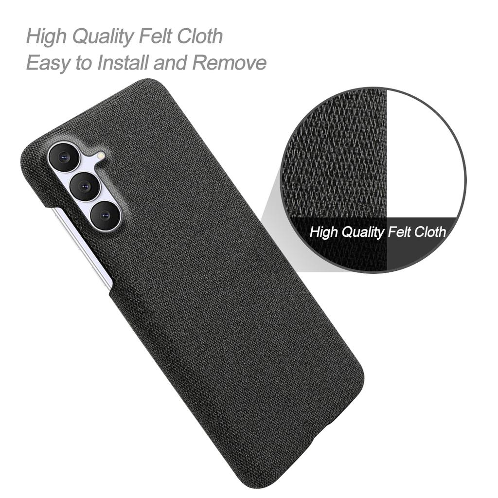 For Samsung Galaxy S25 FE Phone Case Cloth Texture Anti-Scratch Protective PC Back Cover