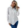 Comfortable Tops Woman Clothing Fashion Casual Tops Shirts Fashionable and Casual Temperament Career Women's Loose Lapel White Striped Shirt