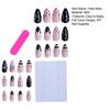 1 Set Almond Press on Nails Star Striped Dot Bow Rhinestone French Tip Stick-on Fake Nails Salon Quality 3D Charm Women Glue on False Nails