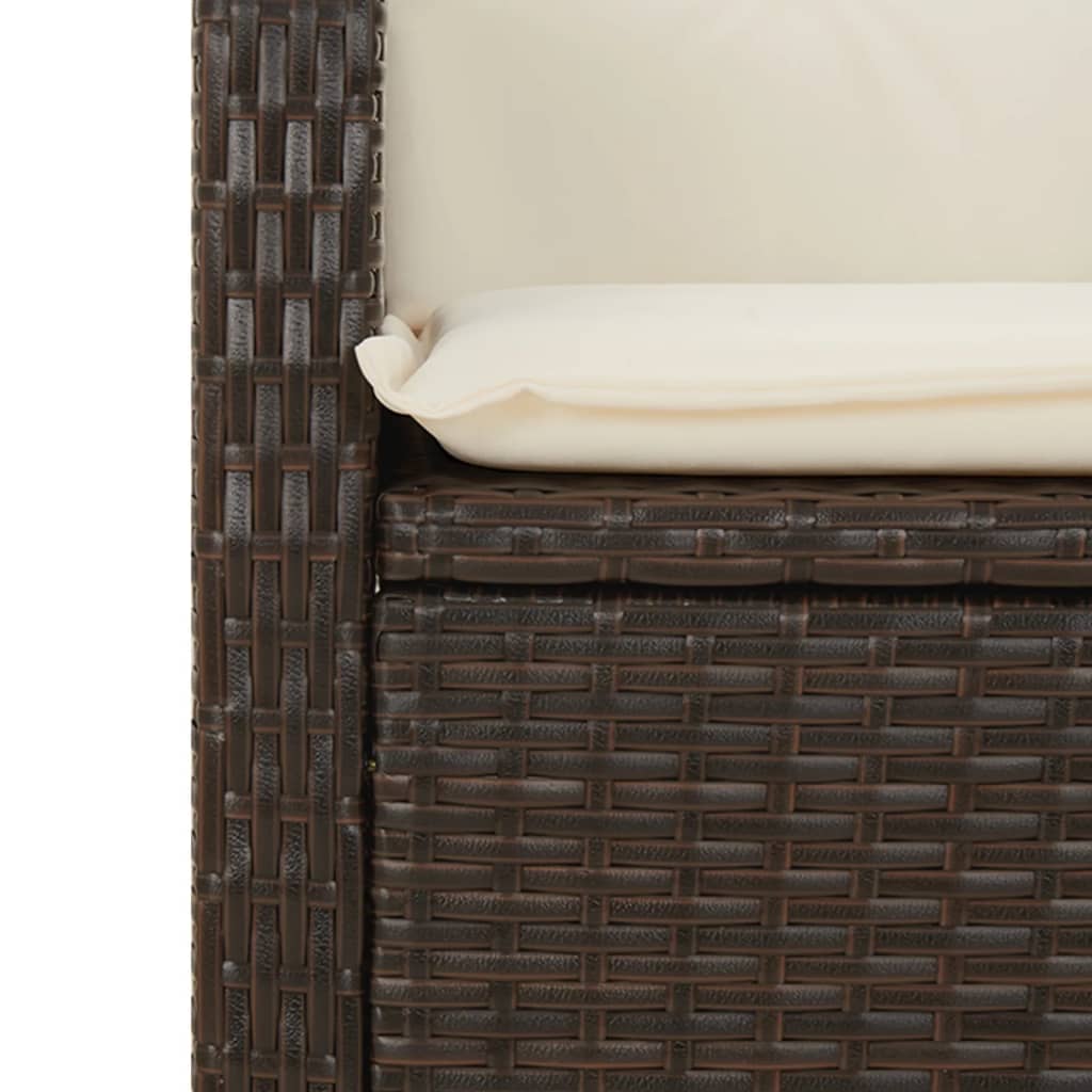 Vidaxl 5-Cz. Garden Furniture Set With Cushions, Brown, Poly Rattan