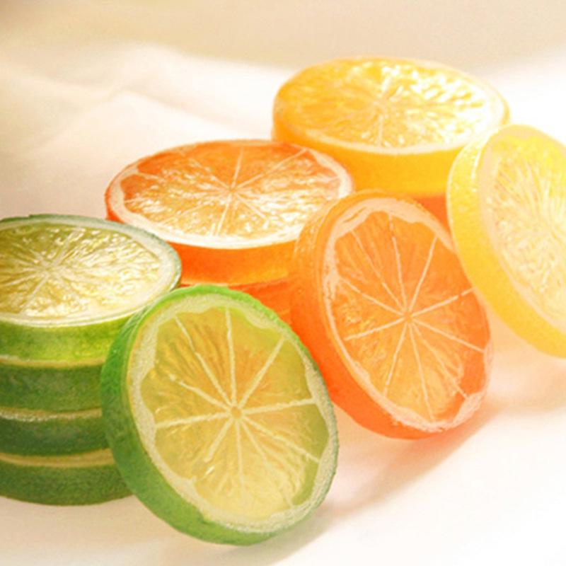 Plastic Lemon Slice Models for DIY Creative Ornaments and Kitchen or Photography Decoration Props